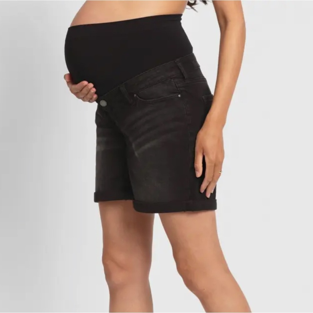 Seraphine Over the Bump Denim Maternity Shorts